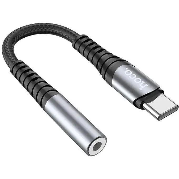 Переходник Hoco Type-C Digital 3.5 Audio converter DAC LS33 0.12m черно серый - фото 5