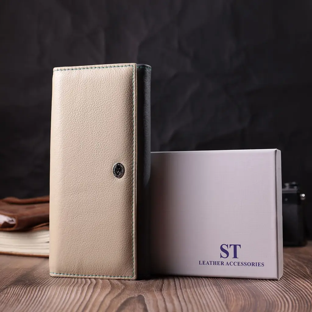 Практичний гаманець для стильних жінок із натуральної шкіри ST Leather 22519 різнокольоровий - фото 10