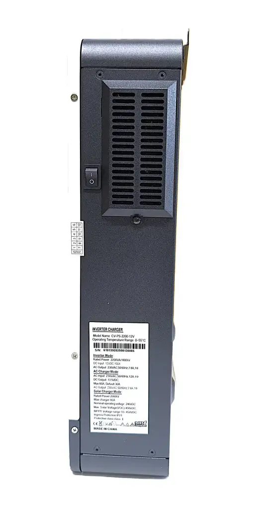 Инвертор гибридный COVAX CV-PS-2200-12V 1800 Вт 12 В MPPT 80А 55-450Vdc, заряд 60А, 170-280 В, чистая синусоида - фото 3