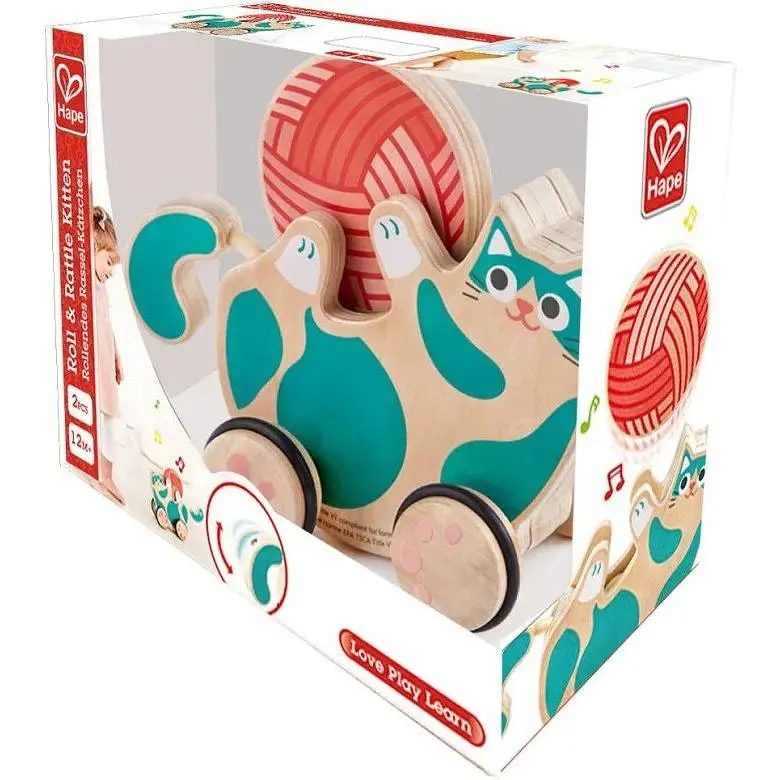 Деревянная каталка Hape Котенок (E0366) - фото 5