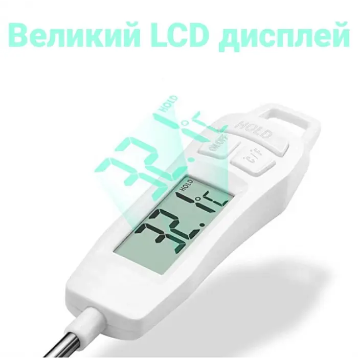 Кухонний термометр TP400 з щупом у тубусі, електронний харчовий термометр, дисплей 1,41", до +300°C - фото 5