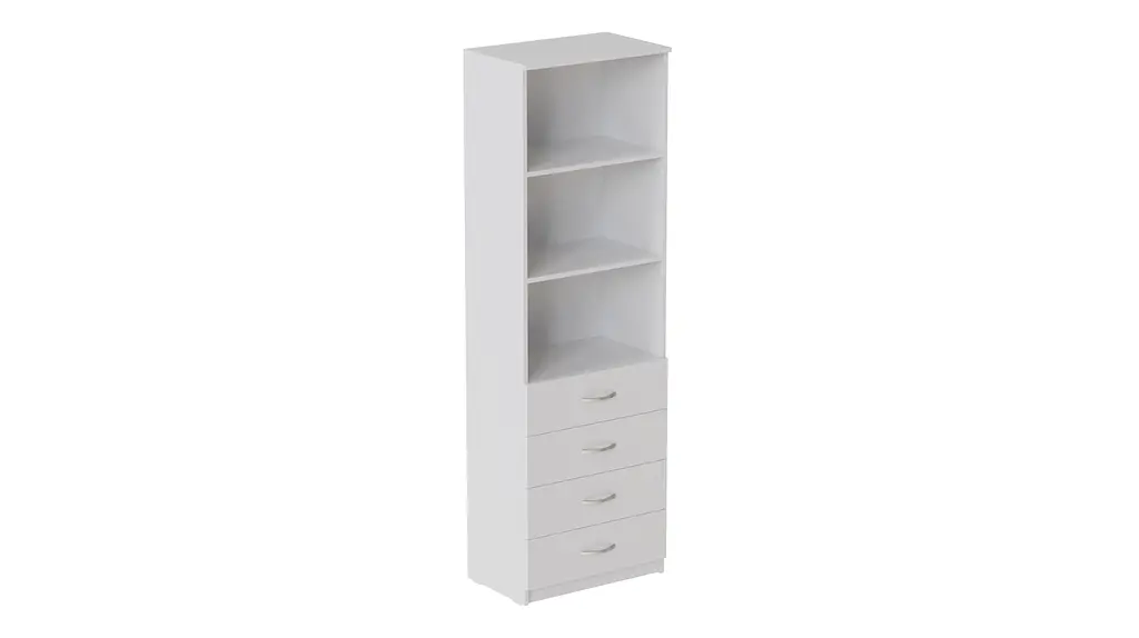 Шафа Анжело Ferrum-decor на 3 полиці з 4 ящиками 1900x600x380 ДСП Біла 16 мм (FRD-104983) - фото 3