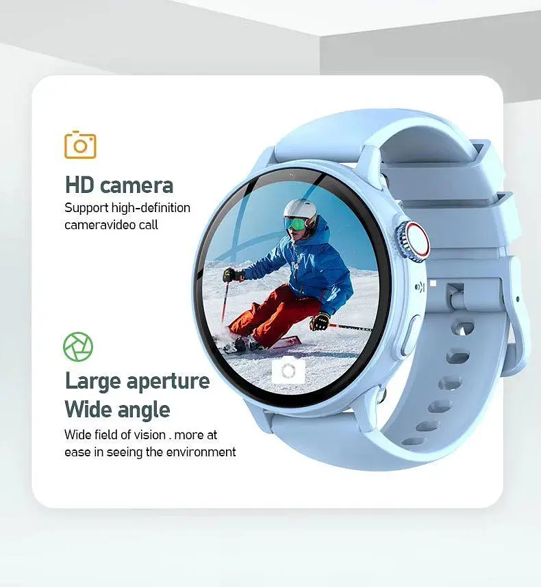 Рожевий круглий дитячий смарт годинник-телефон Lemfo M44 з GPS відстеженням, 4G дзвінками, відеозв'язком, кнопкою SOS та українською мовою - фото 6