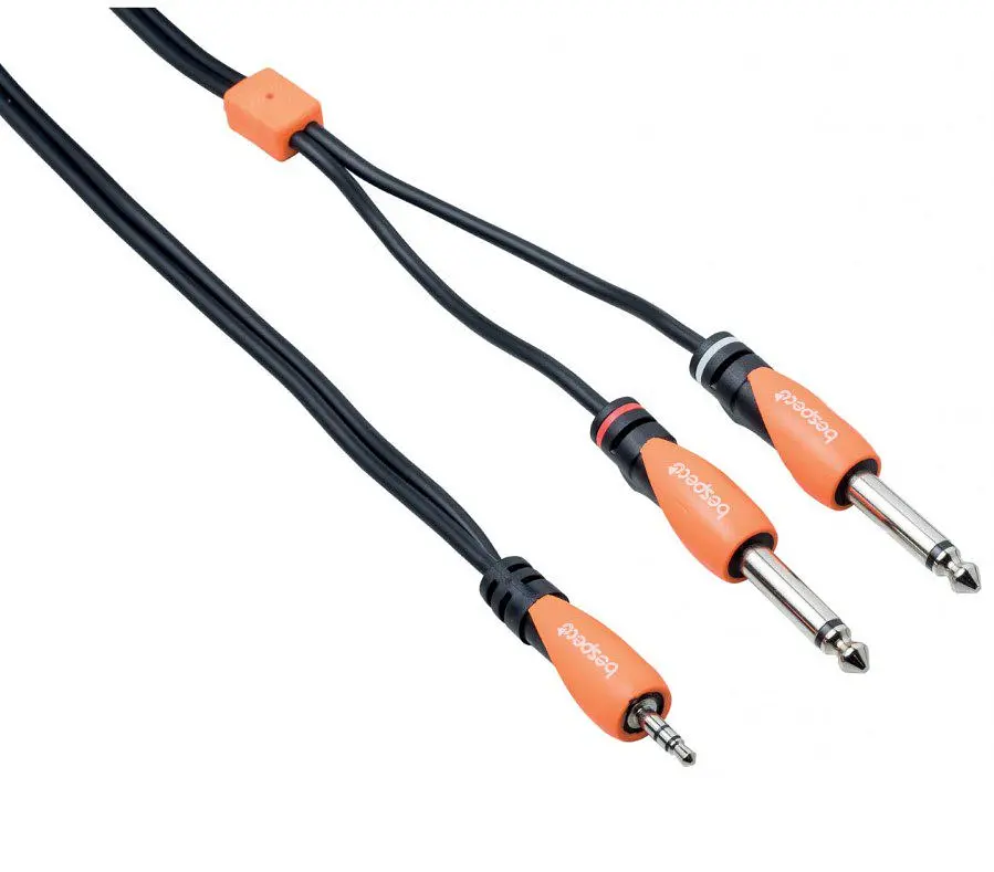 Коммутационный аудио кабель Mini-Jack 3,5 — 2xJack 6,3 mono Bespeco SLYM-SJ500 5м
