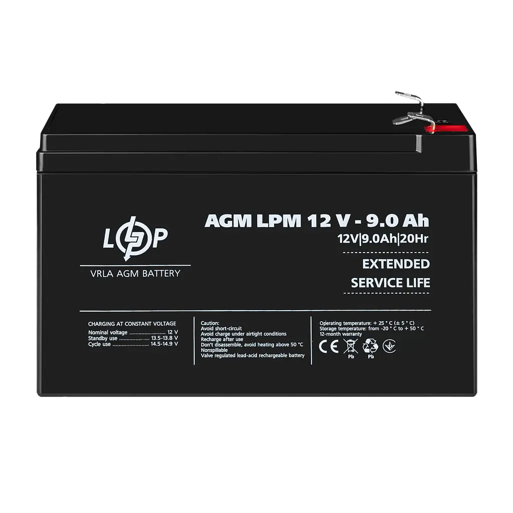 Акумулятор AGM LPM 12V - 9 Ah - фото 2