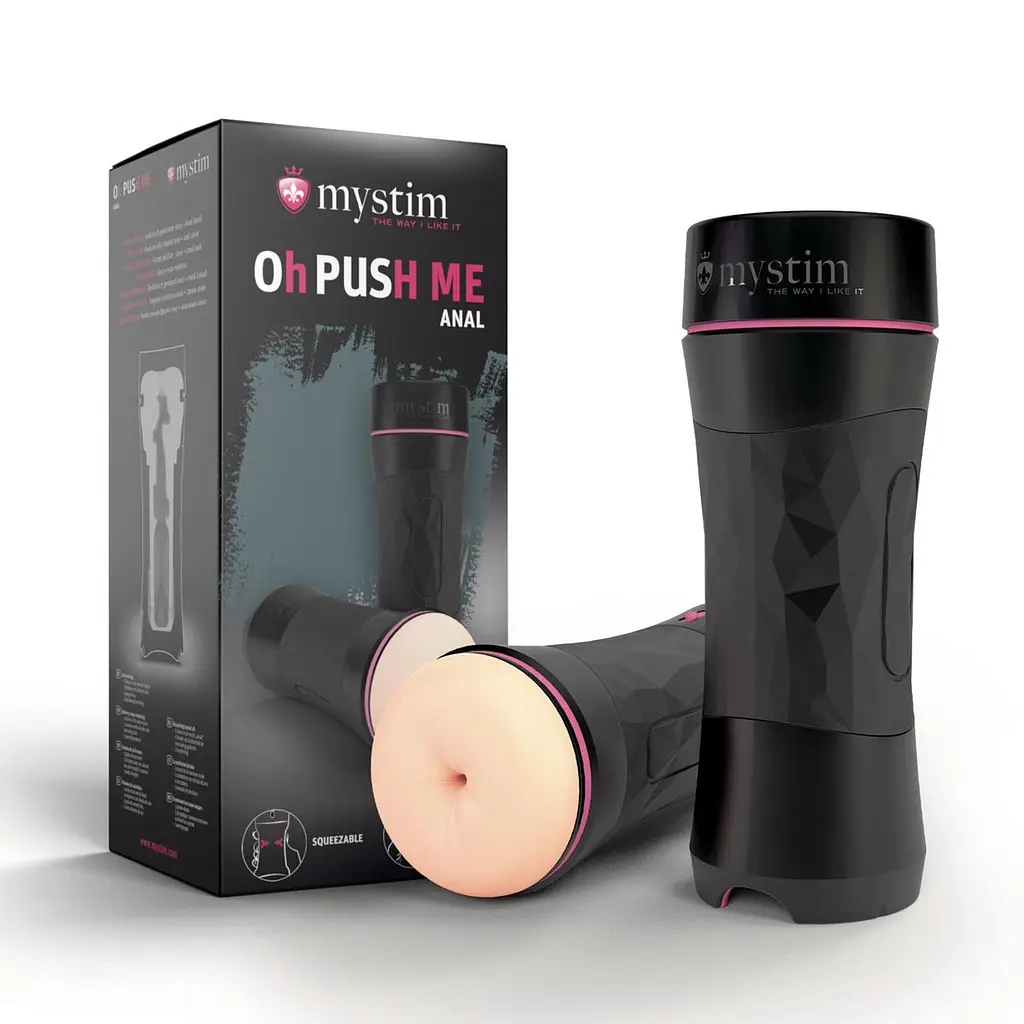 Мастурбатор-попка Mystim O(h) Push Me Anus, можно сжимать и регулировать вакуум - фото 6