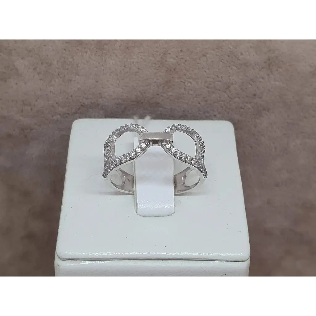 Срібне кільце Агні ЕЛЬБА з фіанітами. 1635/1Р-CZ 17 - фото 4