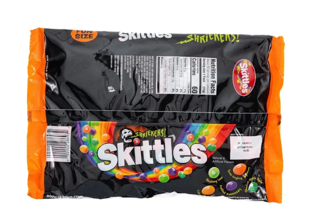 Драже Skittles Shriekers Sour Fun Size Halloween Candy 240г - фото 7