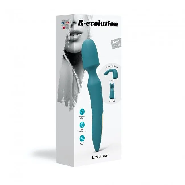 Вібромасажер з двома насадками Love To Love R-EVOLUTION TEAL ME, гнучка головка - фото 7