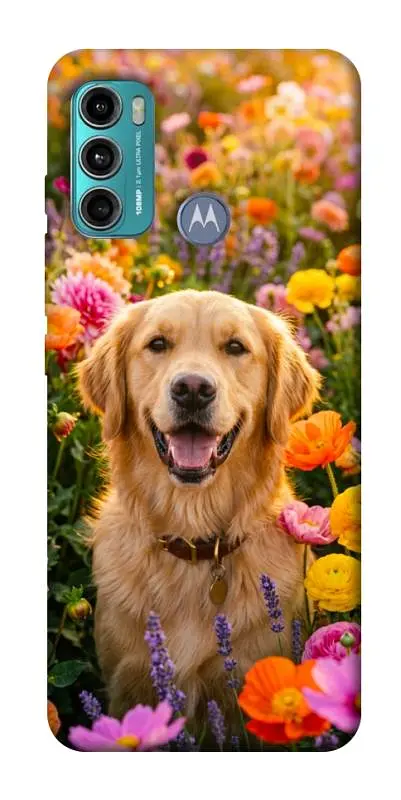 TPU чохол Demsky Flowery labrador для Motorola Moto G60