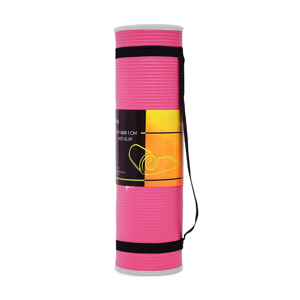 Килимок спортивний Cornix NBR 183 x 61 x 1 см для йоги та фітнесу XR-0095 Pink/Grey - фото 4