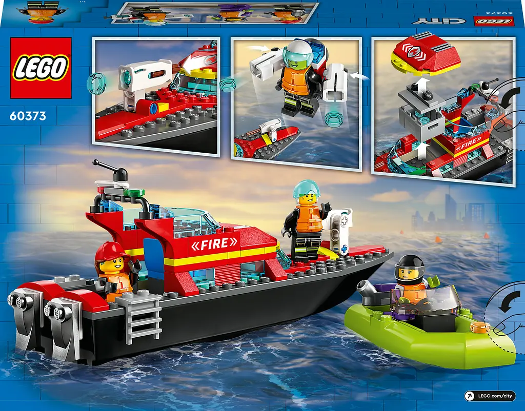 Конструктор LEGO City Лодка пожарной бригады, 144 деталей (60373) - фото 9