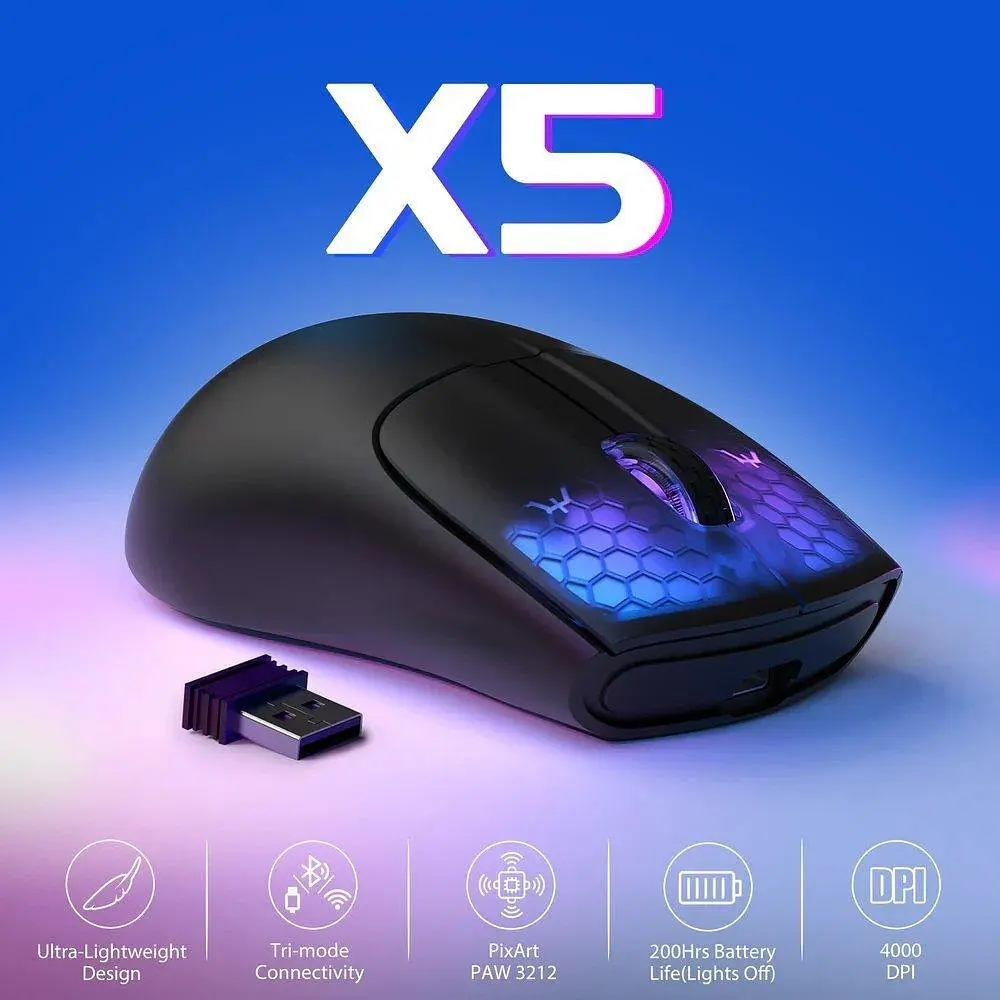 Миша Attack Shark X5 Wireless (AS-6922456700225-B) Black (G-000003826) - фото 8
