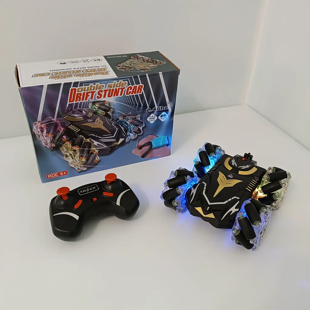 Машинка Drift Stunt Car Дрифт на Д/У, Движение боком, музыка, свет + Компл. батареек + подарок конфеты - фото 5