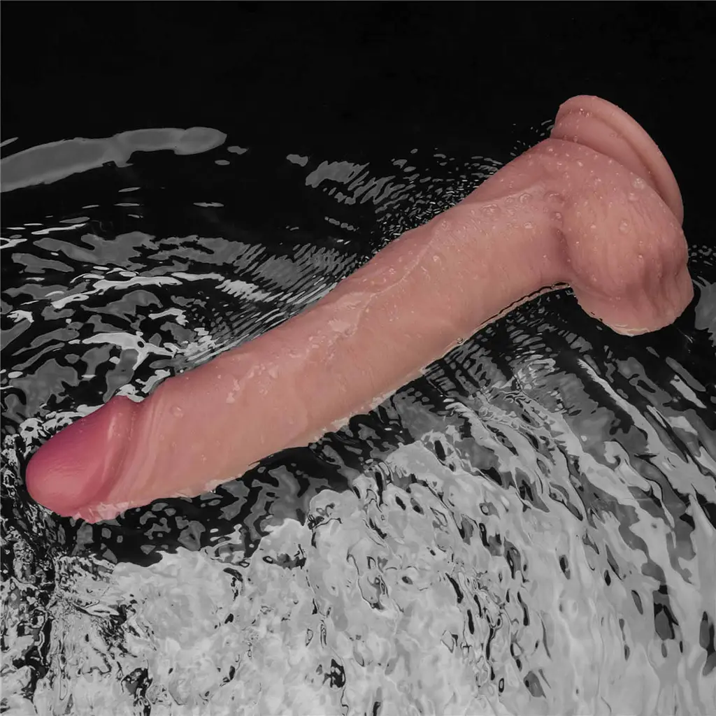 Реалістичний вібратор Vibrating Sliding Skin Pro II тілесний 25см - фото 9
