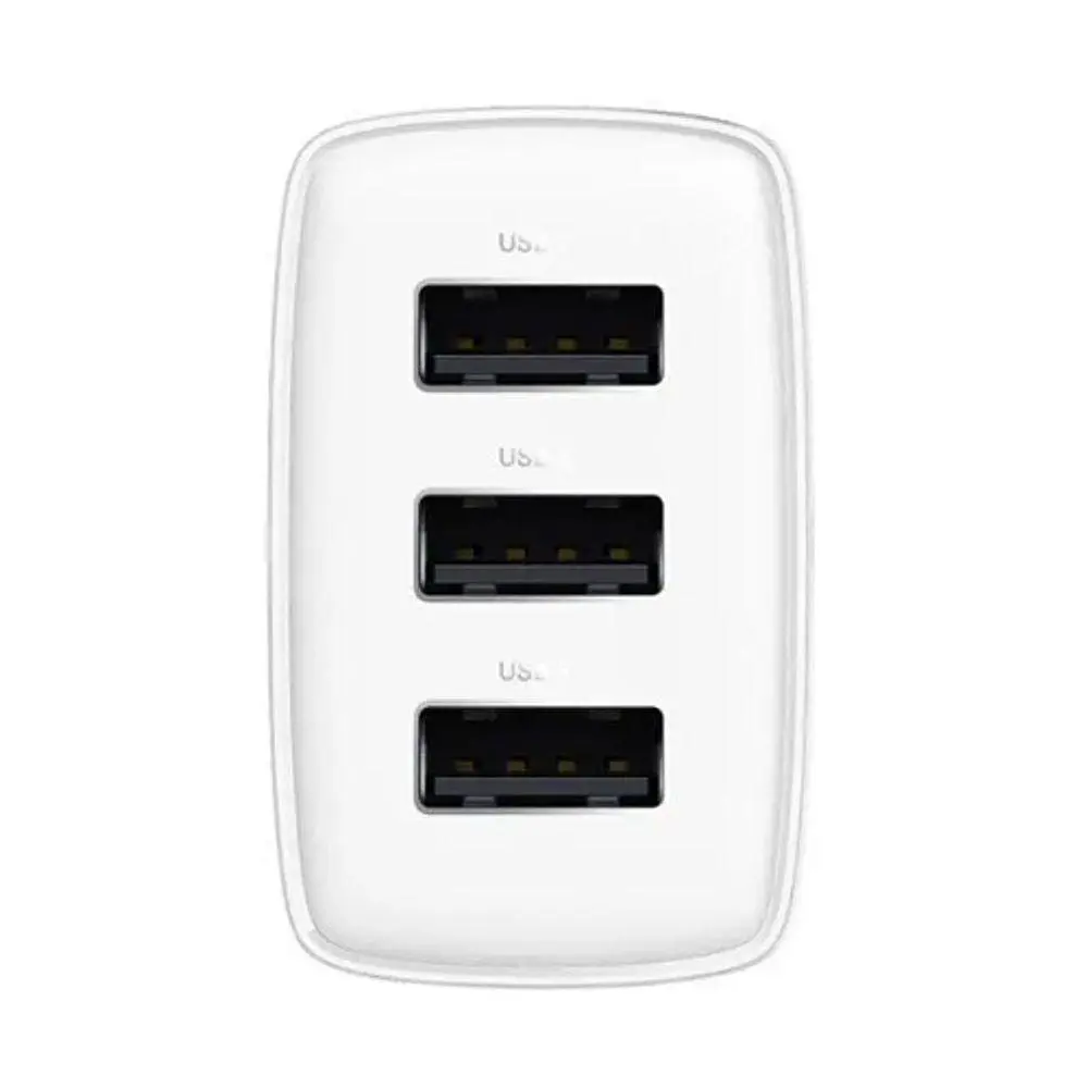 Блок питания Baseus Compact 17W (3 USB) белый зарядное устройство - фото 4