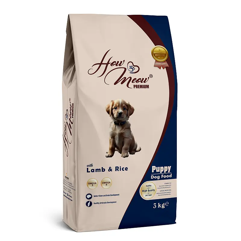 Повнораціонний корм для цуценят How Meow Puppy з ягням та рисом 3кг - фото 1
