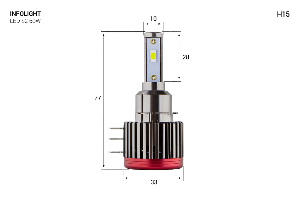 Комплект світлодіодних ламп Infolight S2 H15 60W - фото 3