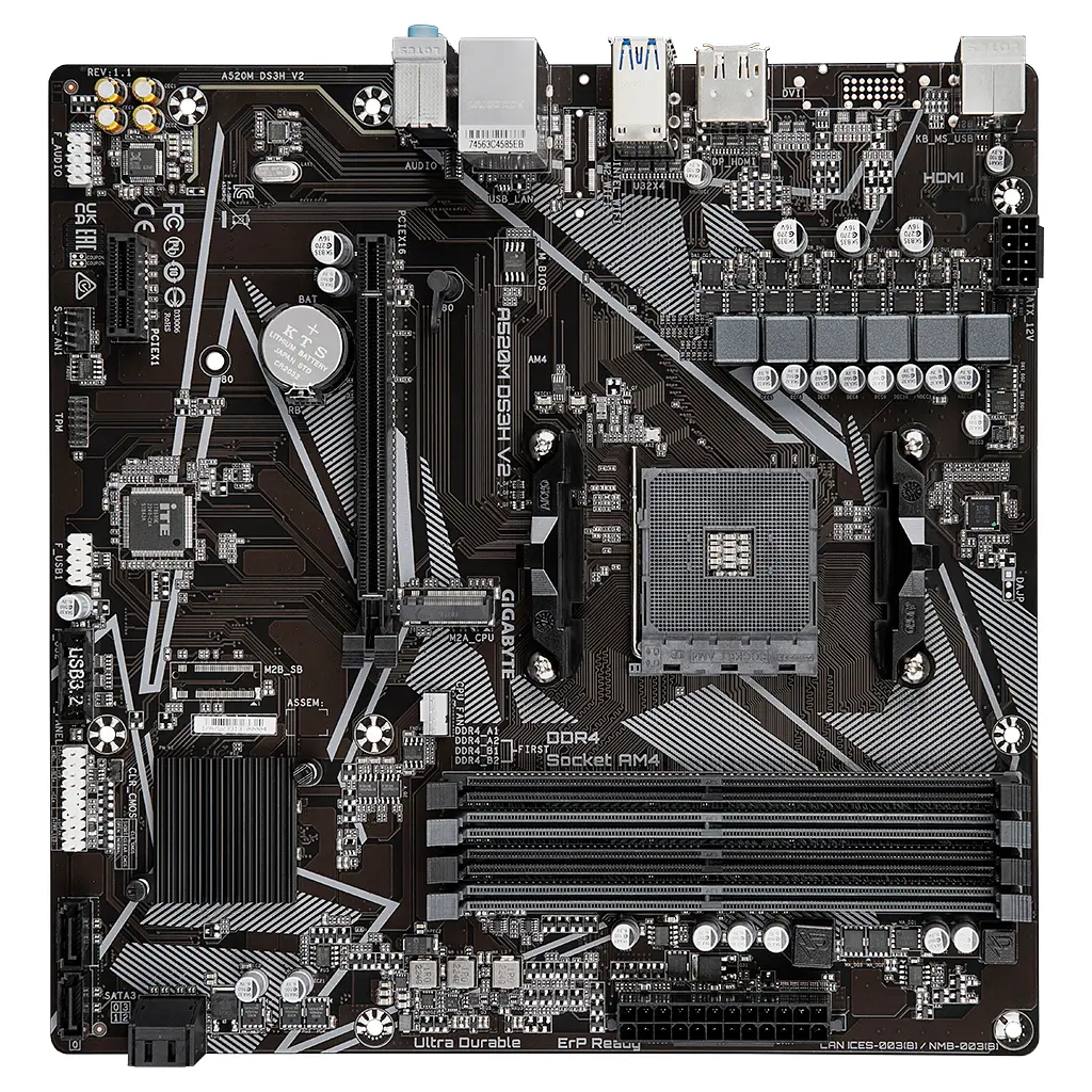 Материнская плата Gigabyte A520M DS3H V2 - фото 3