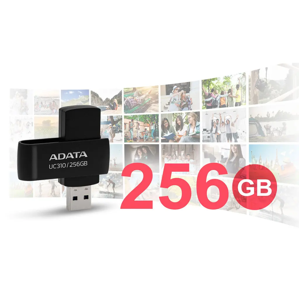 USB флеш накопитель ADATA 256GB UC310 Black USB 3.0 (UC310-256G-RBK) - фото 7
