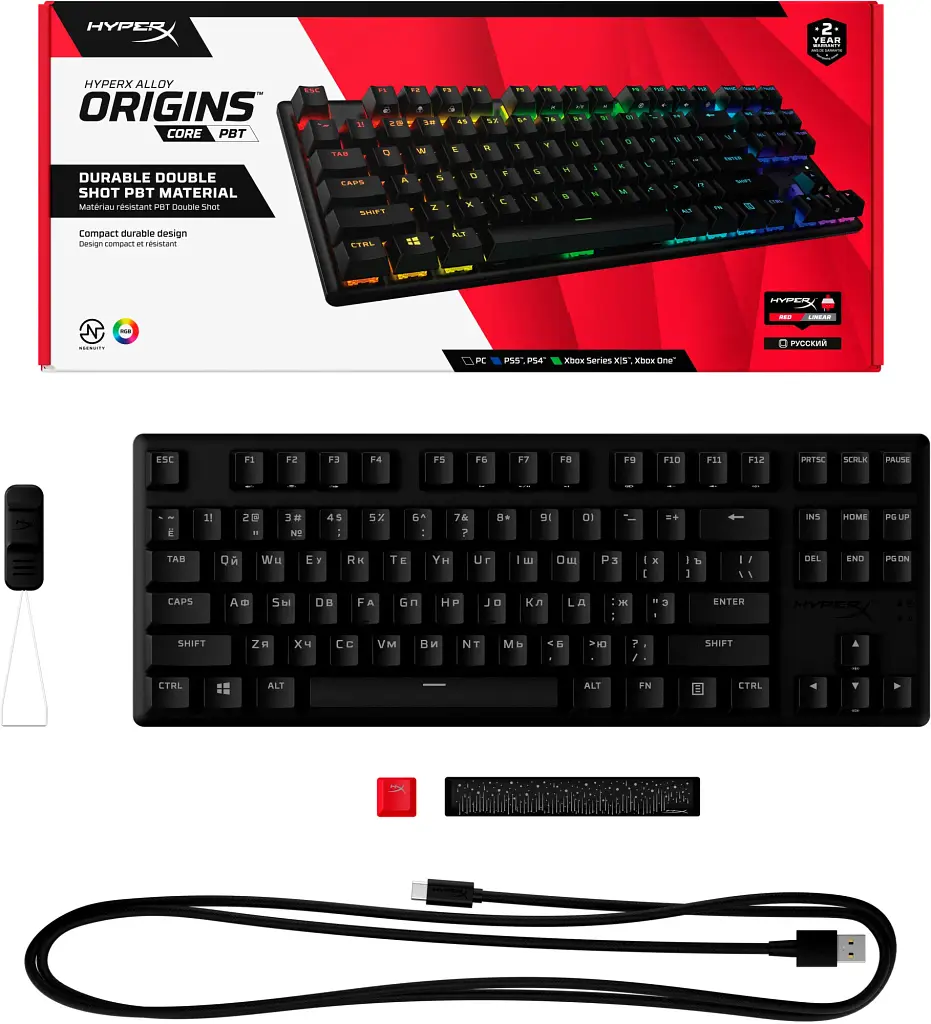 Клавіатура HyperX Alloy Origins Core PBT HX Red [639N7AA] [82128] - фото 8