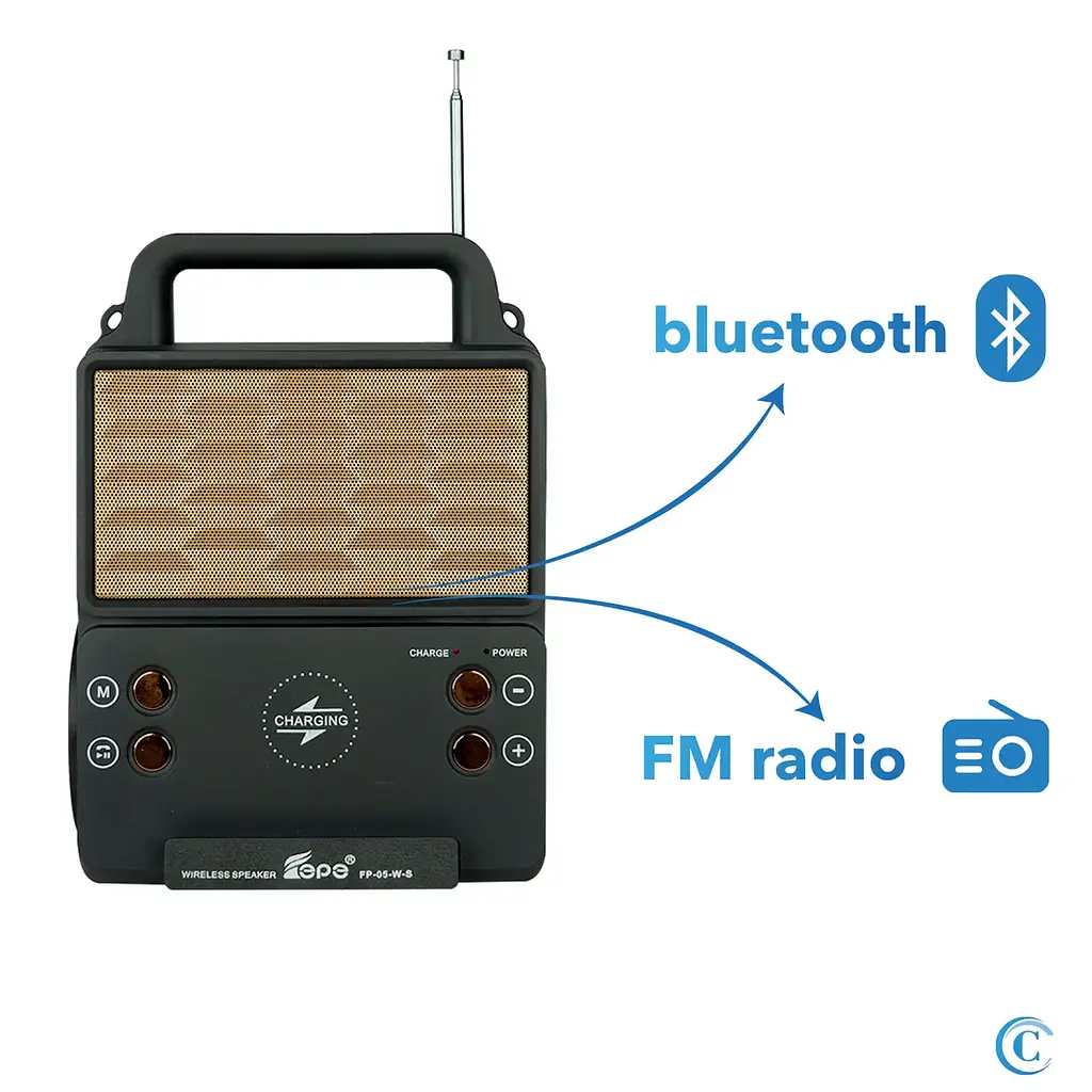 Сонячна зарядна система Solar FP-05WSL + 2 ліхтаря + радіо + Bluetooth + бездротова зарядка - фото 5