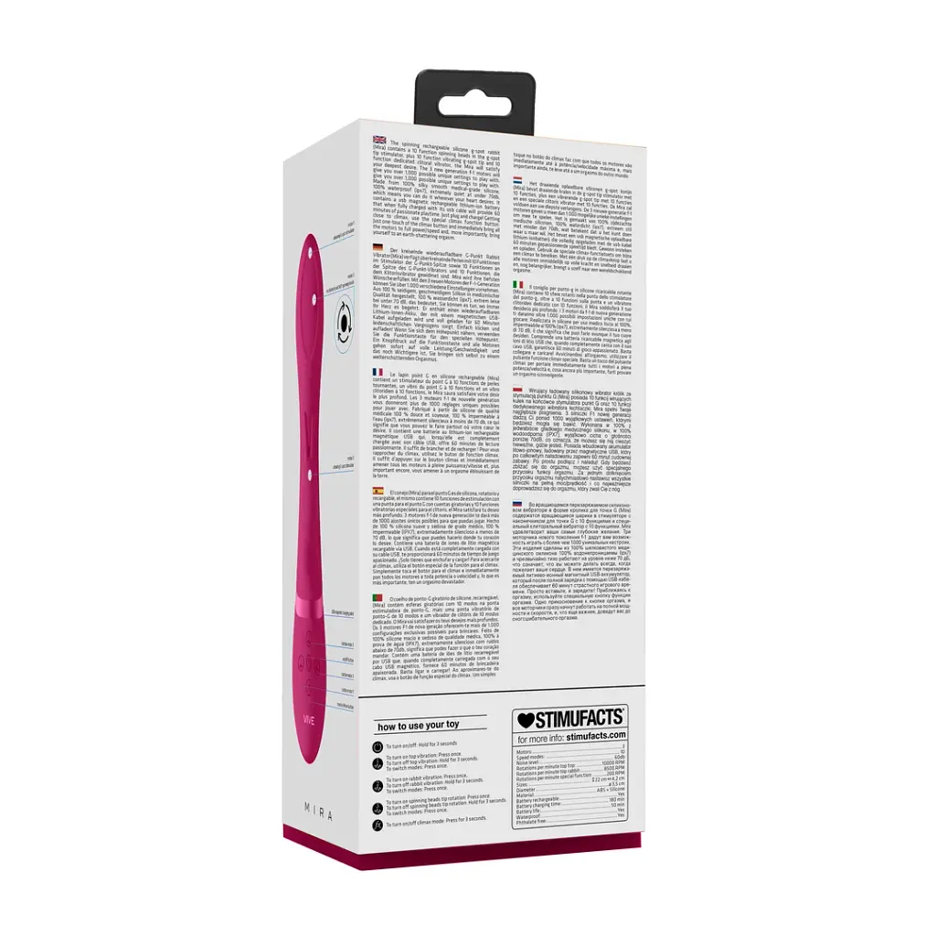 Вибратор-кролик Vive Mira 21.5 см (розовый) - фото 23