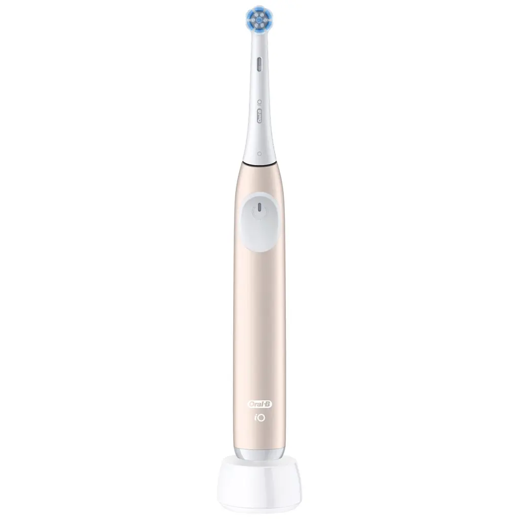 Набір: електрична зубна щітка Oral-B iO 2 ніжно-рожева + змінні насадки до електричної зубної щітки Oral-B iO Gentle Care ніжний догляд 4 шт. - фото 2