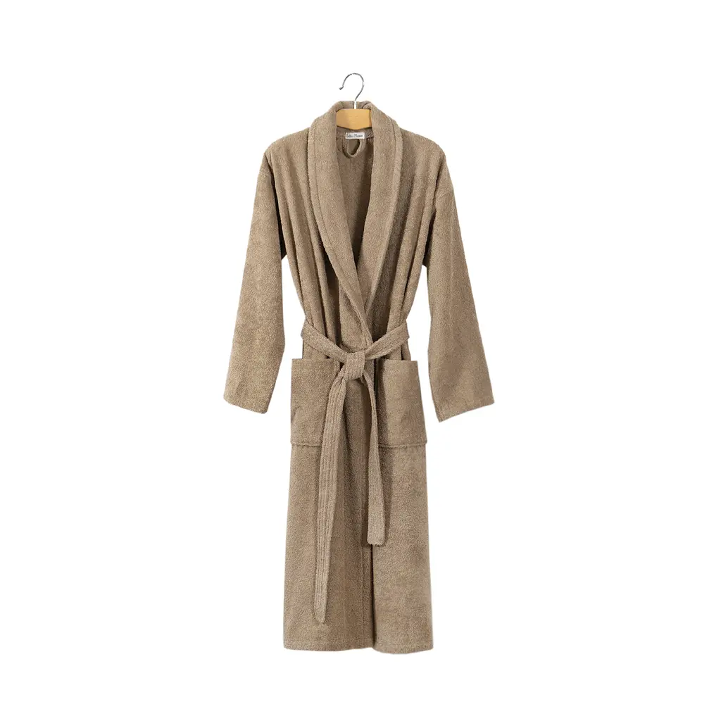 Халат махровый unisex Lotus Home - Basic New Line бежевый XL - фото 5