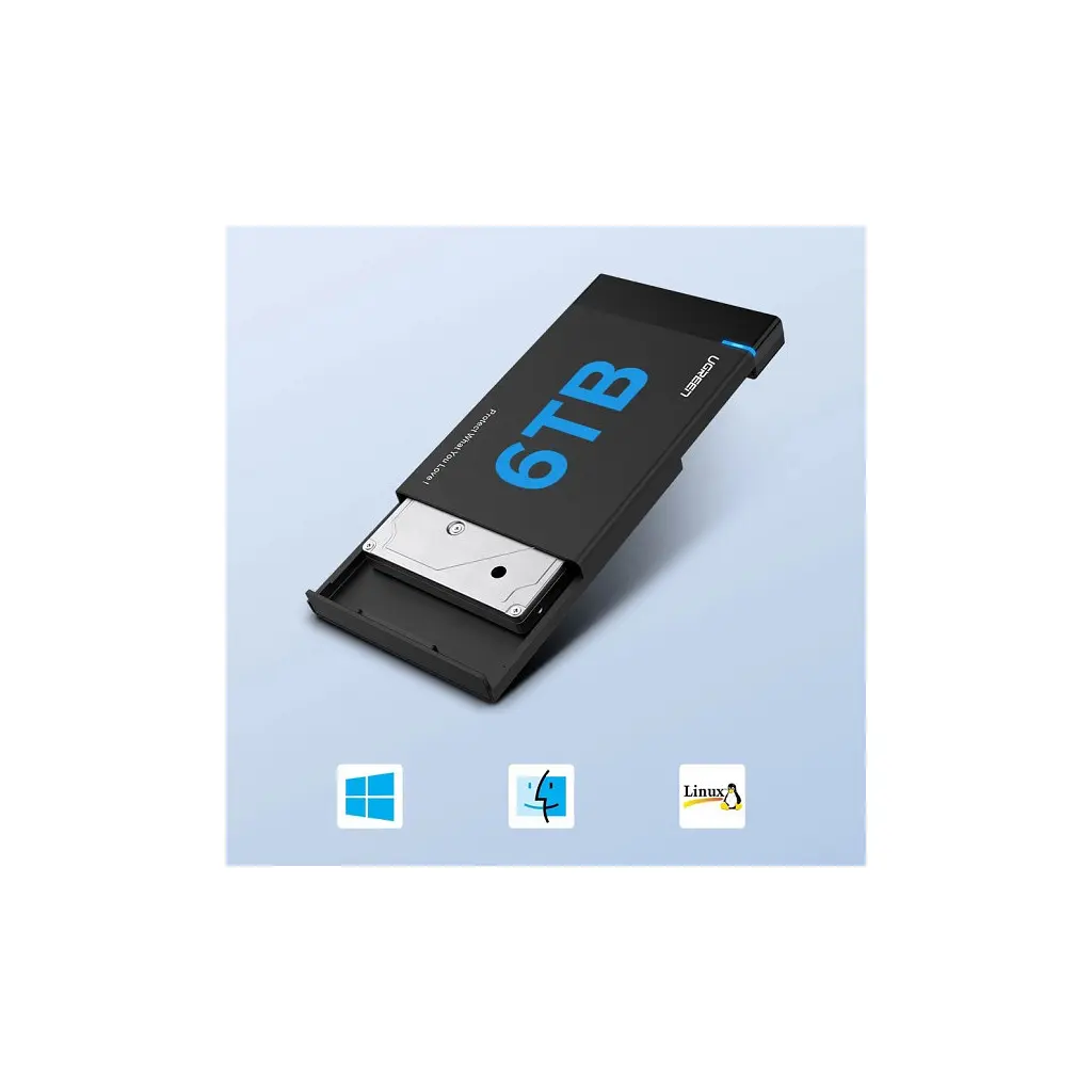 Кишеня зовнішня UGREEN USB 3.0 to M.2 SATA SSD US221 black (30848) - фото 7