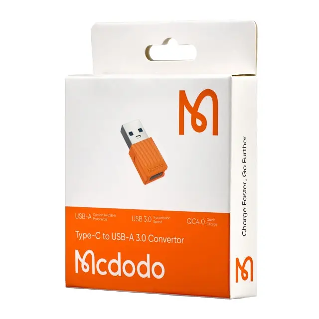 Адаптер Mcdodo Type-C to USB-A 3.0 Convertor OT-6550 Orange - фото 2