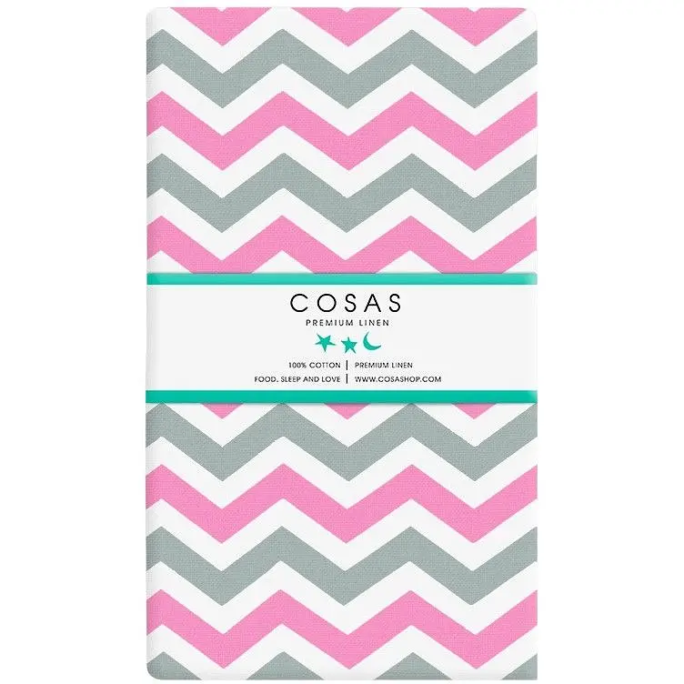 Набір простирадл на резинці Cosas Pink Zigzag & Dots 60х120х12 см (SetSheet_ZigPinkGrey_DropWGrey_120x60) - фото 2