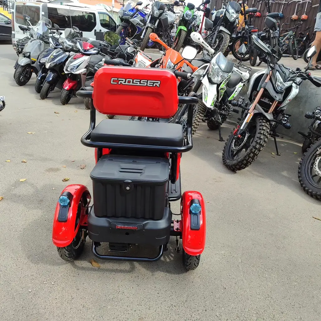Электроскутер Трехколесный Crosser TR1 Pro (1200W, 72V, 24Ah) Красный - фото 8