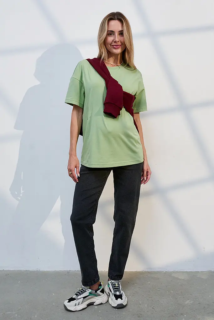 Джинси для вагітних Mom Fit для майбутніх мам з регульованим поясом 2XL (52) Leyton Юла Мама сіро-чорний - фото 4