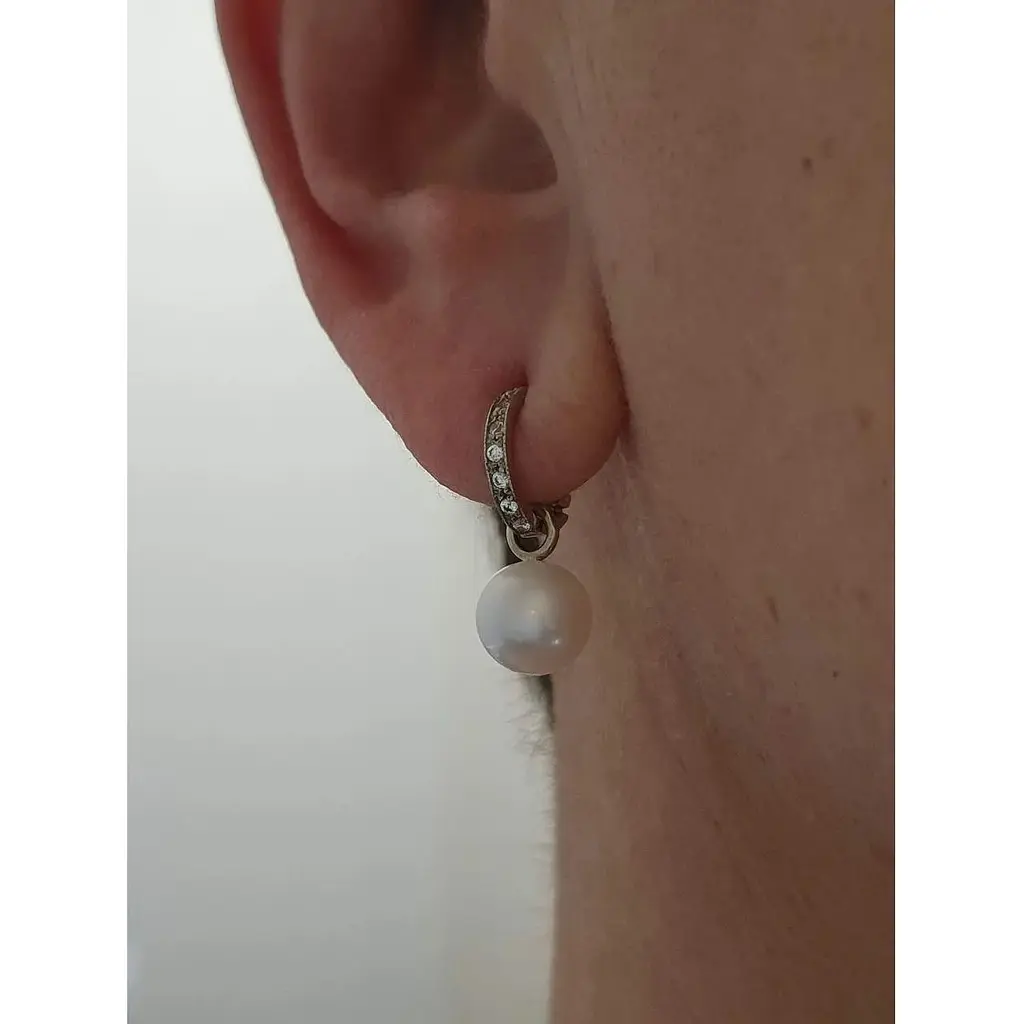 Золотые серьги Гаразд 2 в 1 с жемчугом и фианитами. 3532577Ж - фото 2