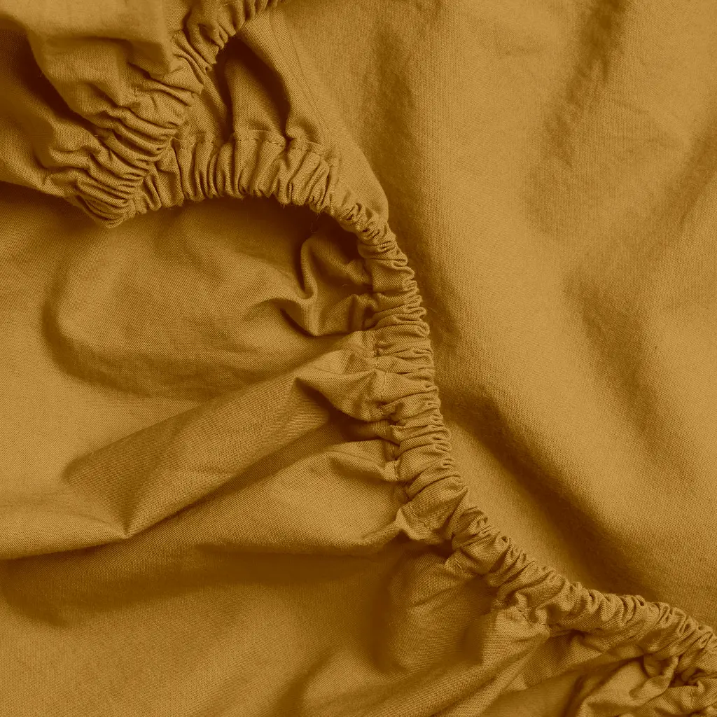 Простирадло варена бавовна на резинці для коляски та люльки Cosas Curcuma 40х80х5 см (16WashedCottonMustard_FittedStroller_40х80) - фото 3