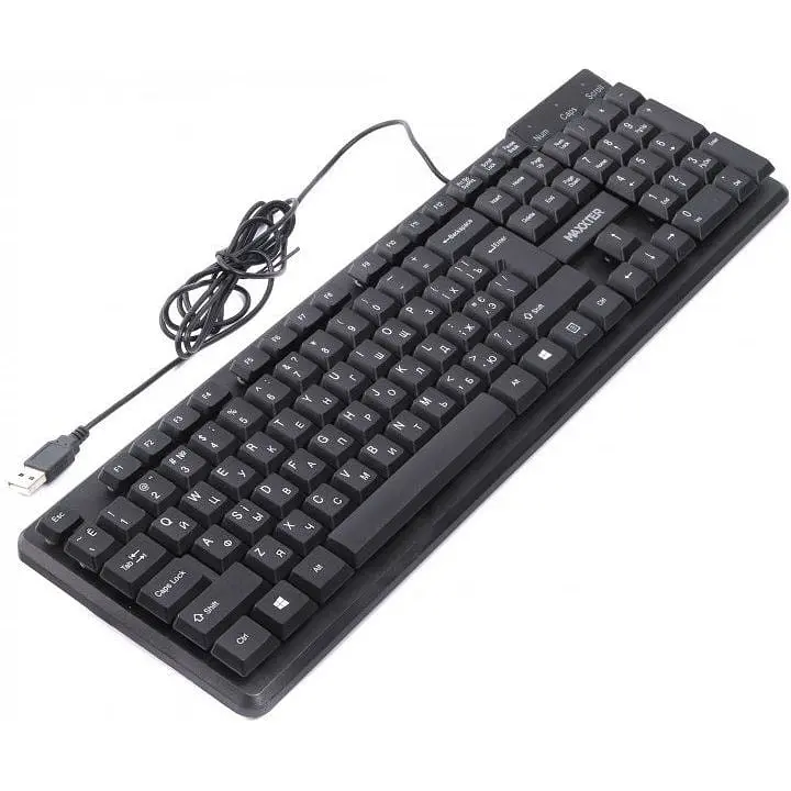 Клавиатура проводная Maxxter KBM-U01-UA USB Black - фото 3