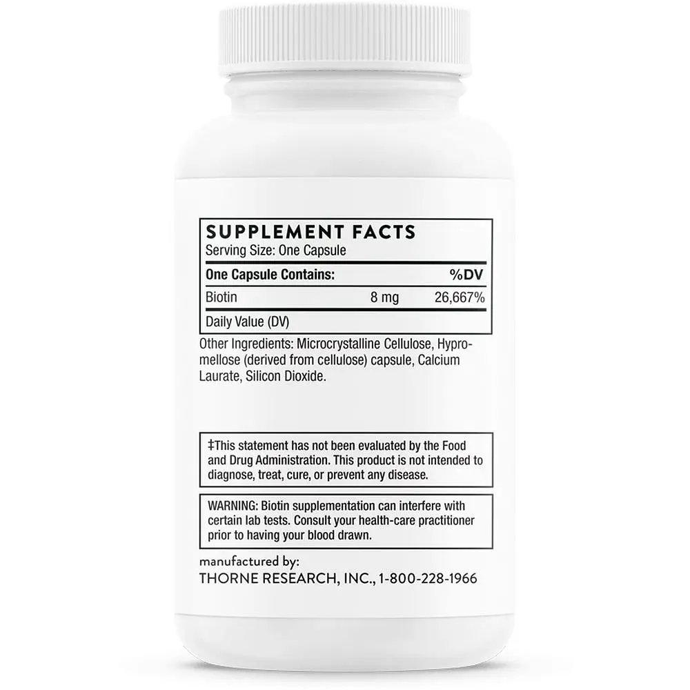 Біотин Thorne Research Biotin 8 мг 60 капсул - фото 2