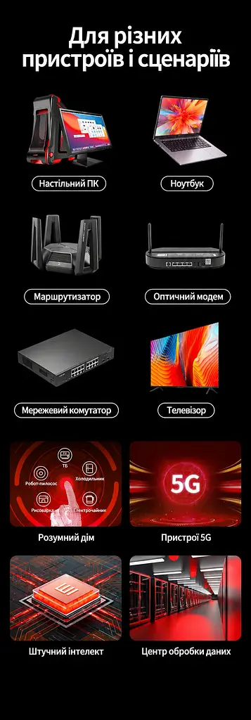 Мережевий кабель Ethernet UGREEN NW153 1,5 м патч-корд RJ45 штекер на RJ45 штекер Cat 8 до 40 Гбіт/с екранований F/FTP в обплетенні жили з чистої міді 2000 МГц чорний (80430) - фото 13