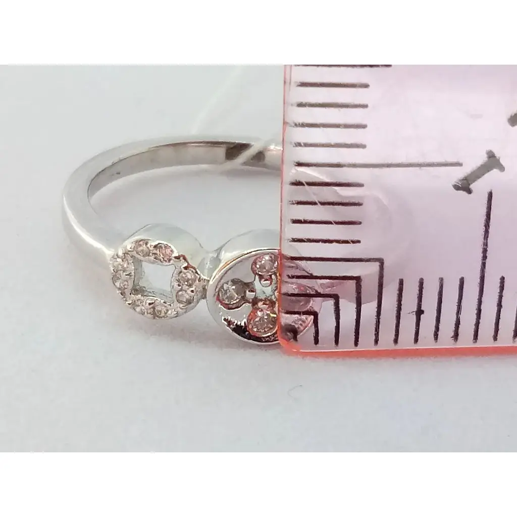 Срібне кільце Аметист з фіанітами 1551987 16 - фото 4