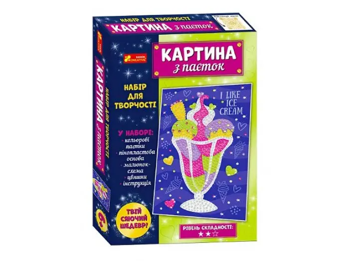 Картина з паєток Морозиво, Ранок