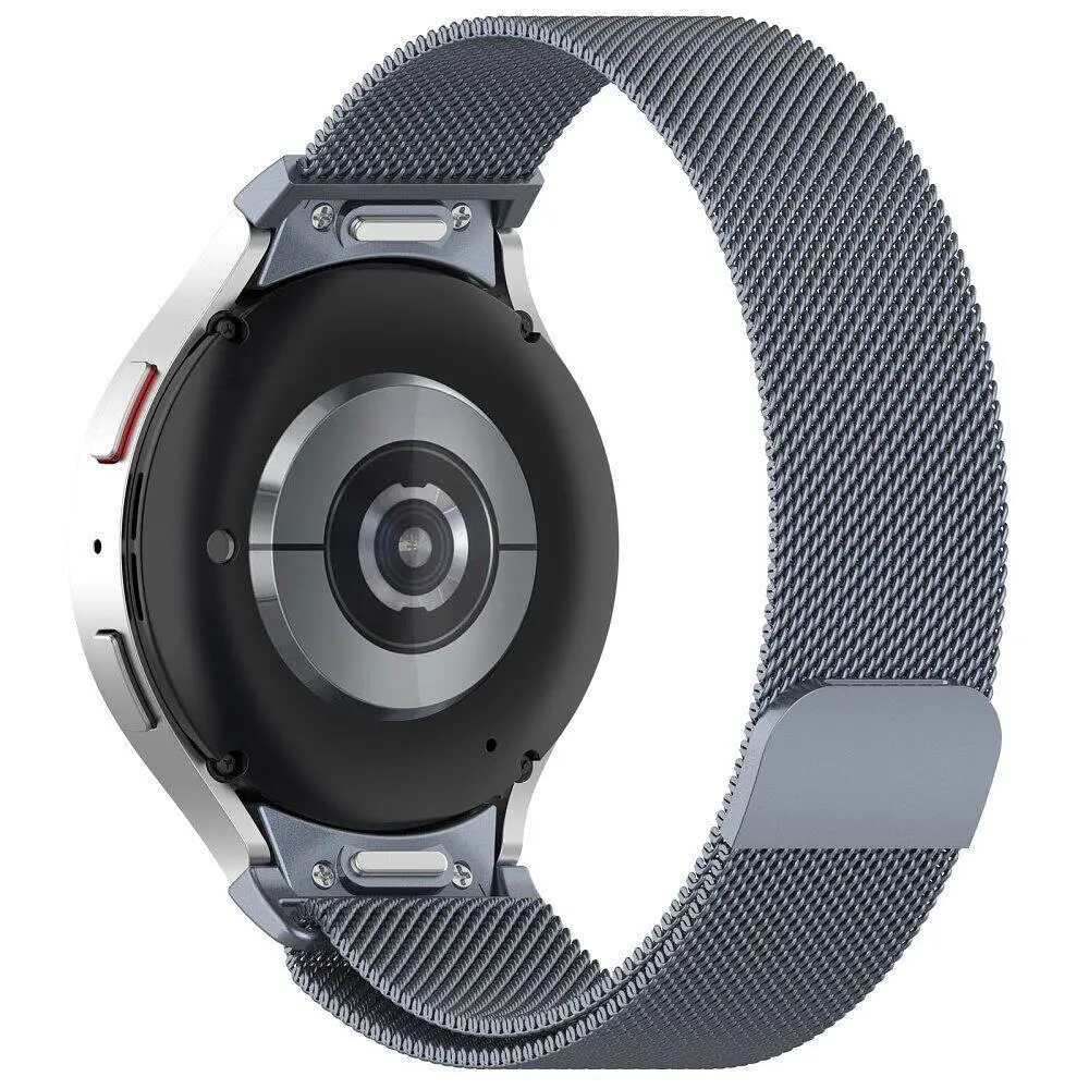 Ремінець для Samsung Galaxy Watch 5 40mm - темно-сірий ширина кріплення 20мм металевий Watchbands Milanese Button (W42-7WB70640821) - фото 2