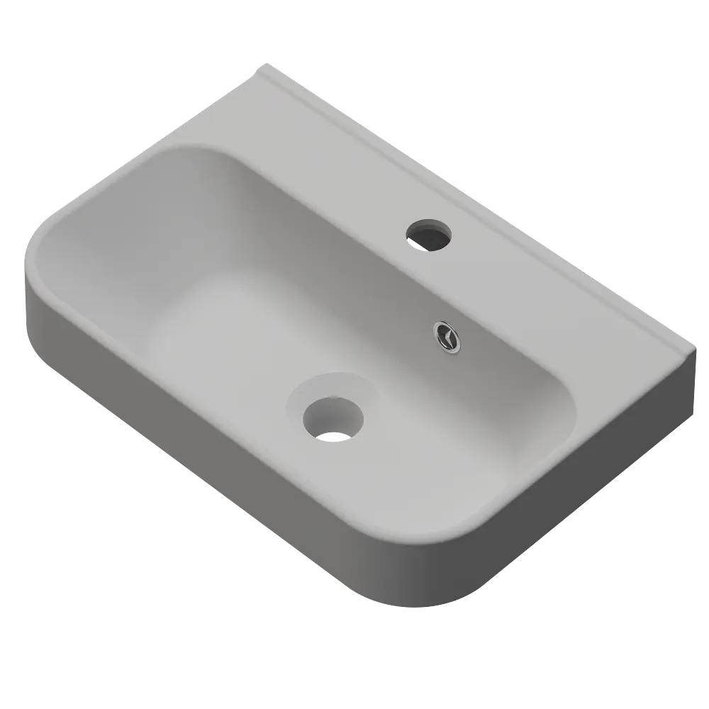Раковина глянцева підвісна Amidicon Comfort 45 450x300 з литого каменю COMFORT_45_HL, Білий - фото 2