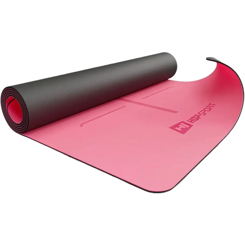 Фитнес-коврик для йоги Hop-Sport PU HS-P005GM 183x68 см розовый - фото 4