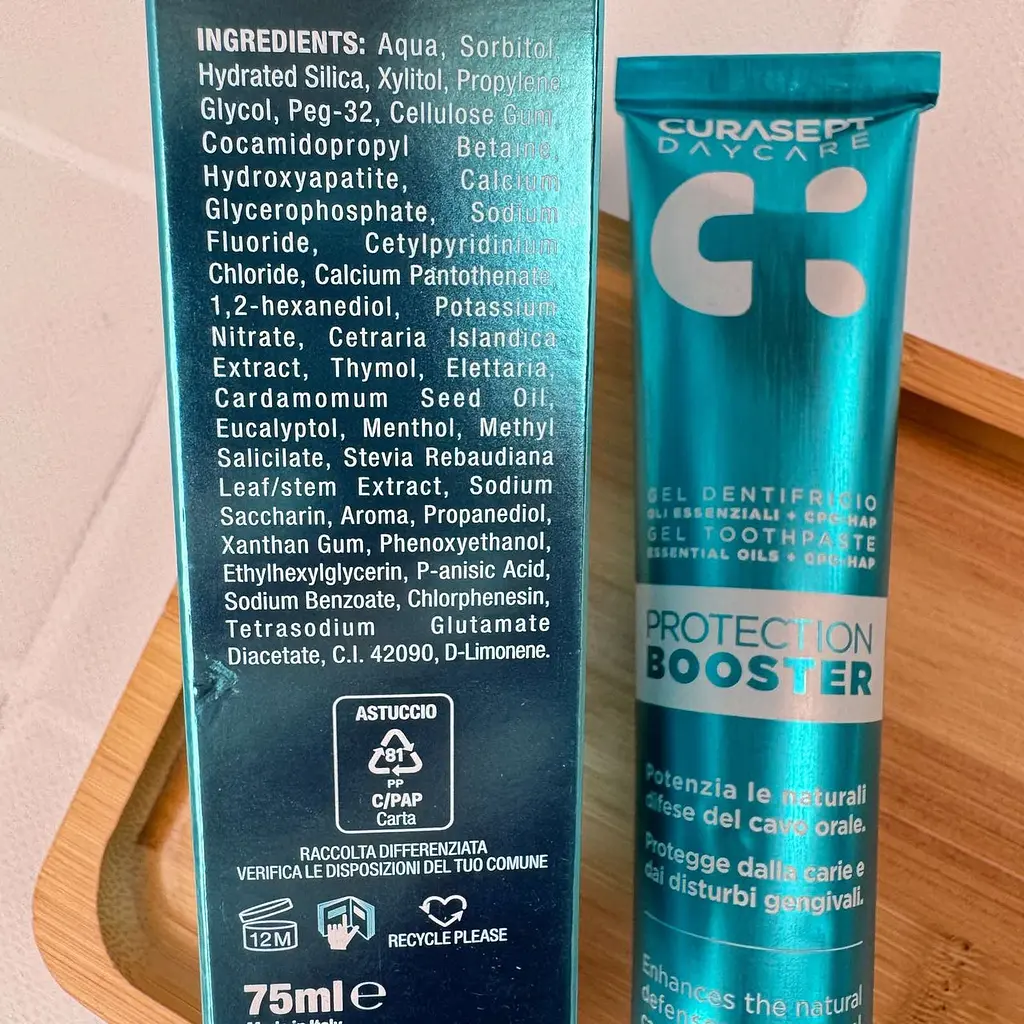 Набір Curasept Daycare Protection Booster Frozen Mint (зубна паста 75 мл + ополіскувач 500 мл) - фото 2