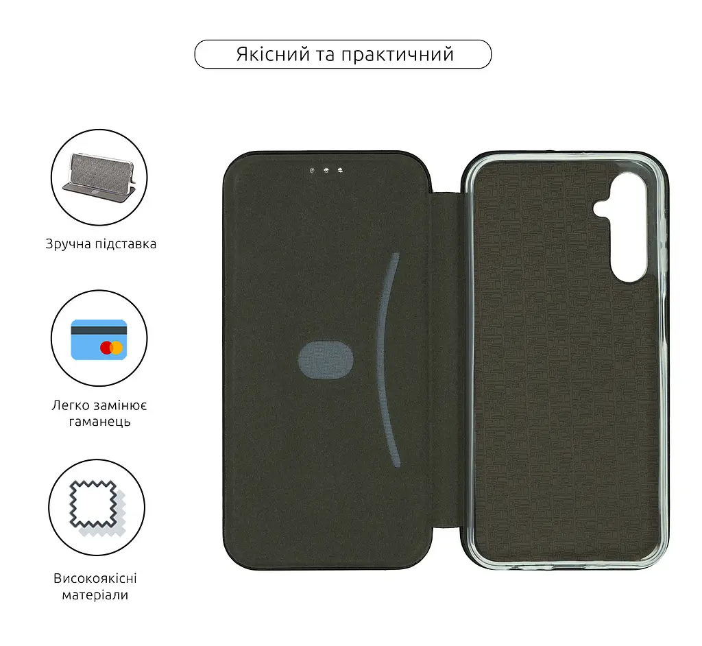 Чехол-книжка для Samsung Galaxy A24 4G (A245), G-Case, черный, кожаный чехол-книжка из экокожи (PU) и TPU, с магнитом, с подставкой и вместительным кардхолдером, противоударный, защита всего корпуса, ArmorStandart (ARM68000) - фото 3
