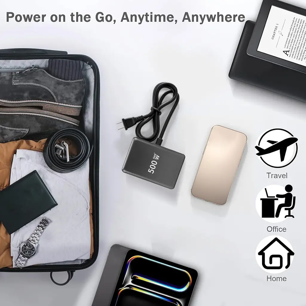 Мережева зарядна станція ILEPO 500W на 2 USB+6 Type-C мультизарядний пристрій потужний блок живлення Black (19339) - фото 6