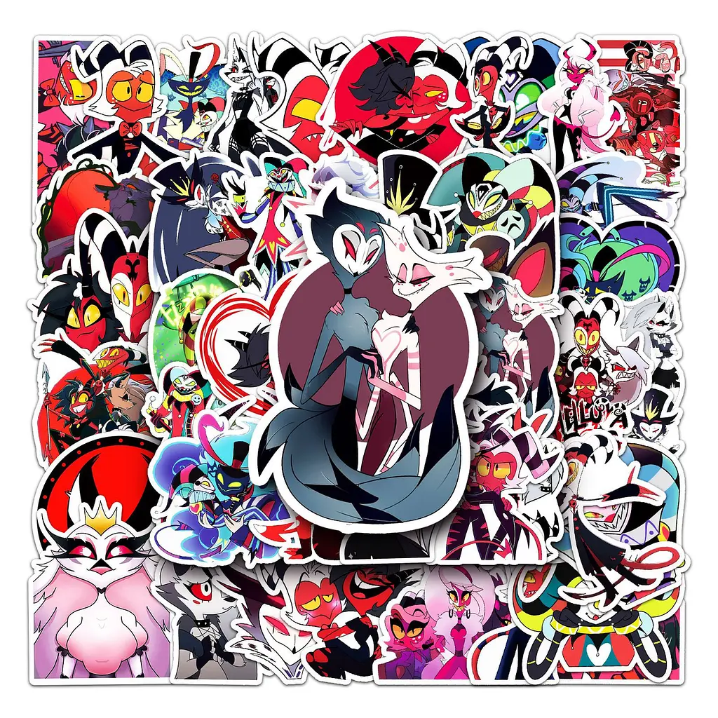 Стікерпак Пекельний Бос і Готель Хазбін Набір наклейок GeekLand Helluva Boss and Hazbin Hotel 50 штук - фото 2