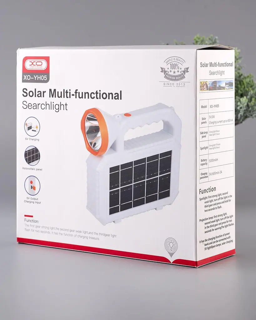 Фонарь многофункциональный XO YH05 Solar Panel с солнечной панелью белый - фото 7