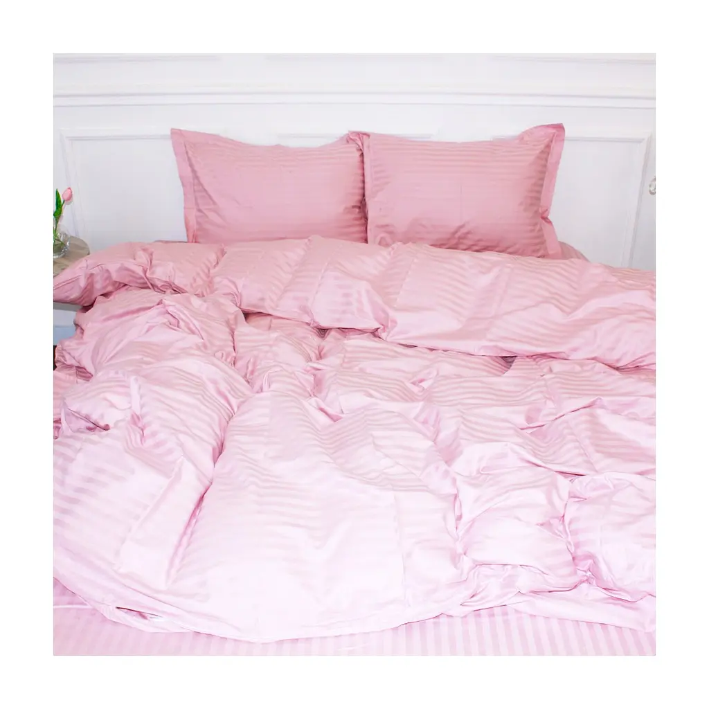 Постільна білизна MirSon Satin Stripe 30-0007 Pink 220х240 King Size (2200005249895)